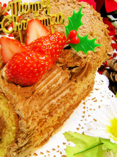 HMで簡単♥初めてさんのブッシュドノエル-レシピのメイン写真