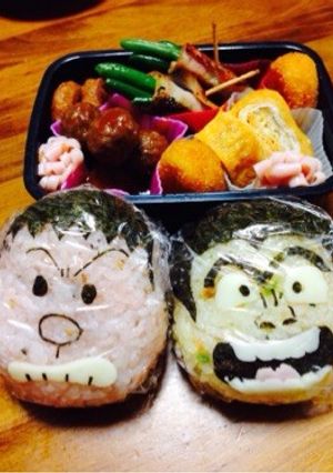 キャラ弁☆ジャイアンVS両津勘吉-レシピのメイン写真