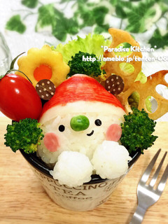 キャラ弁*簡単♪クリスマスカップくまさん-レシピのメイン写真