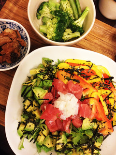 マグロとアボカドの豆腐丼*-レシピのメイン写真