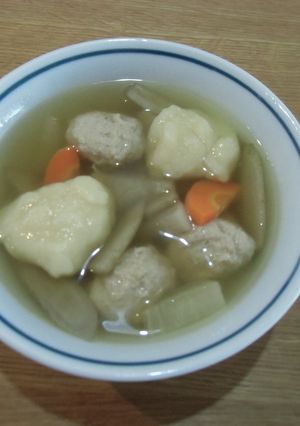 初めてでも簡単！鶏団子のすいとん汁-レシピのメイン写真