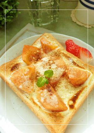 おとな味♡粉チ×スキミル＊柿トースト-レシピのメイン写真