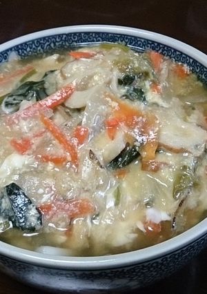 アツアツ♪野菜あんかけ卵とじうどん-レシピのメイン写真