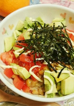 秘密のトマト納豆アボカド丼♡-レシピのメイン写真