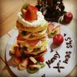 フルーツたっぷりクリスマスパンケーキ♡