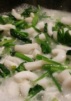 いかとほうれん草のオイスターマヨ炒め-レシピのメイン写真