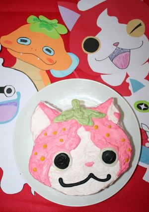 妖怪ウォッチ✿イチゴニャンのデコケーキ-レシピのメイン写真