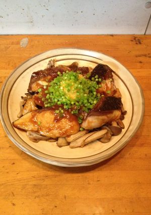 バター風味の魚の照り焼き、キノコ添え-レシピのメイン写真
