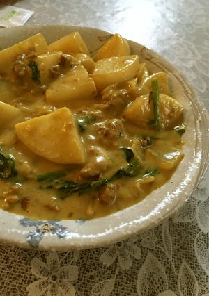 ほっこり♡ひき肉とかぶのカレークリーム煮-レシピのメイン写真