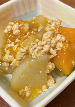かぼちゃと大根の鶏そぼろあん-レシピのメイン写真