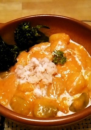 クリスマス色♡蟹のトマトクリームニョッキ-レシピのメイン写真