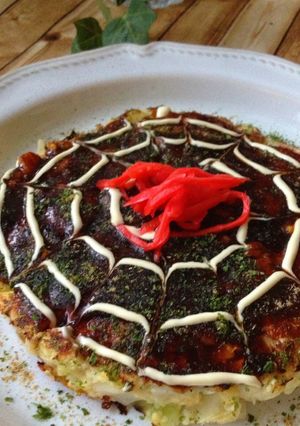 ヘルシー粉なし！おからと山芋のお好み焼き-レシピのメイン写真