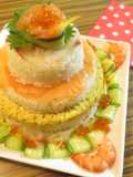 パーティー＆お祝いに♪重ねる寿司ケーキ