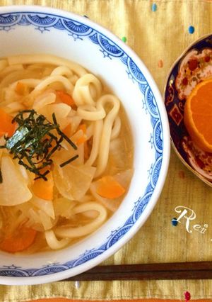 残り物で朝ごはん♪柚子胡椒の薄味噌うどん-レシピのメイン写真