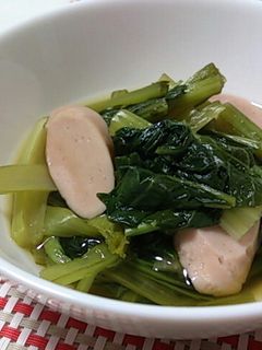 小松菜と魚肉ソーセージのさっと煮-レシピのメイン写真