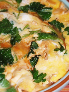 豆腐とねぎの卵とじ(蕎麦屋の丼物風)-レシピのメイン写真