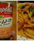 キャンベル クリームトマト缶でパスタ