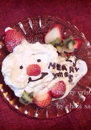 少人数でも☆簡単お皿アートなサンタケーキ-レシピのメイン写真