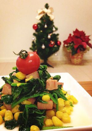クリスマスに簡単☆ほうれん草ツリー☆☆-レシピのメイン写真