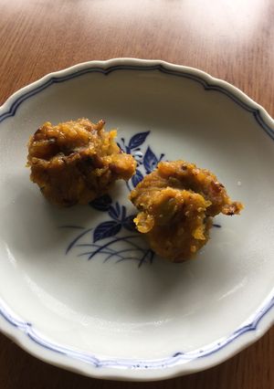 リメイク・かぼちゃ煮の茶巾絞り-レシピのメイン写真