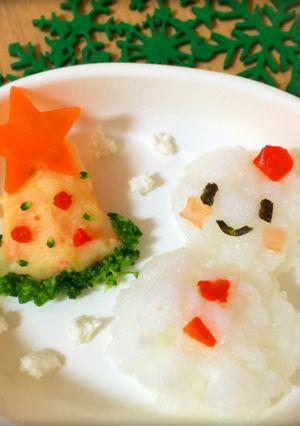 離乳食*中期〜♡簡単クリスマスプレート-レシピのメイン写真