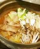 白菜と豚バラ肉のにんにく味噌鍋