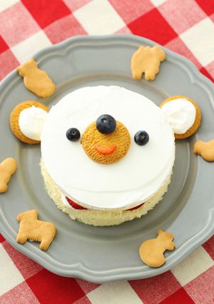 離乳食　くまちゃんデコレーションケーキ-レシピのメイン写真