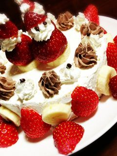 イチゴのサンタさんのクリスマスケーキ♥-レシピのメイン写真