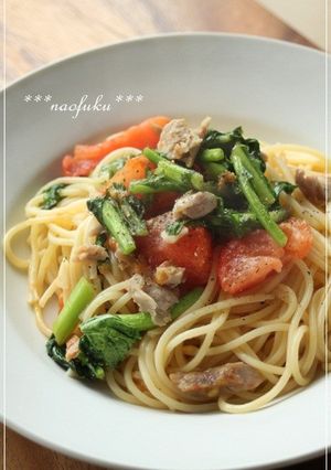 かぶの葉っぱとツナのスパゲティ-レシピのメイン写真