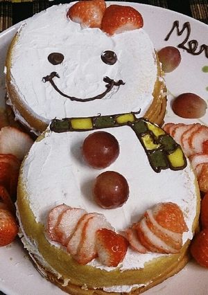 クリスマスケーキ☆めちゃ簡単ゆきだるま-レシピのメイン写真