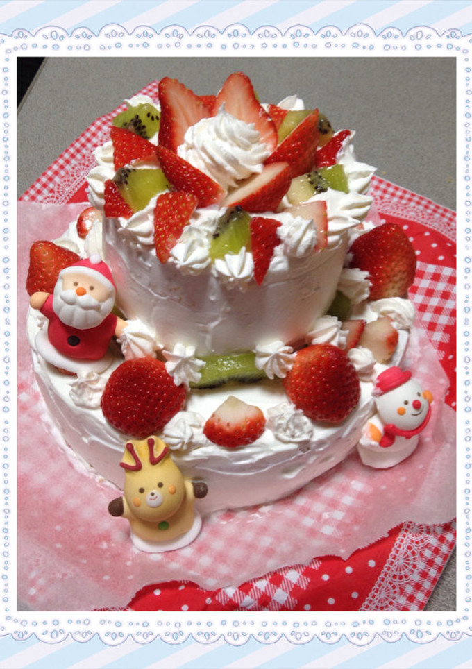 家用簡単2段クリスマスケーキ-レシピのメイン写真