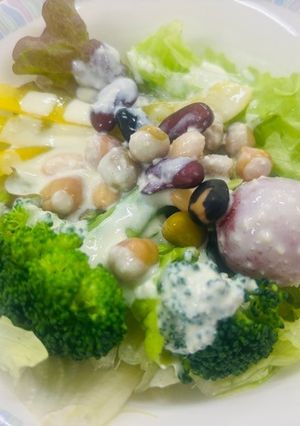 手作り豆乳ドレッシングサラダ-レシピのメイン写真