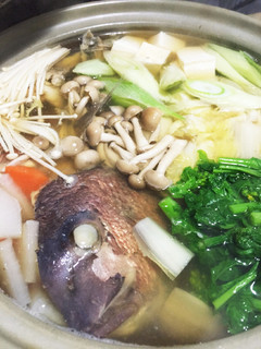 うんまい、鯛のあら鍋菜の花付き-レシピのメイン写真