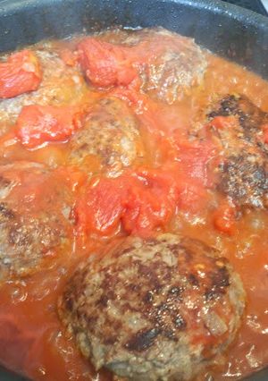 あつあつ煮込みトマトハンバーグ-レシピのメイン写真