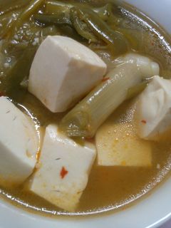 豆腐 ネギ ピーマンの ピリ辛中華煮込み-レシピのメイン写真
