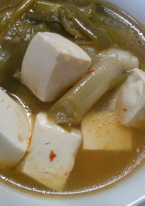 豆腐 ネギ ピーマンの ピリ辛中華煮込み-レシピのメイン写真