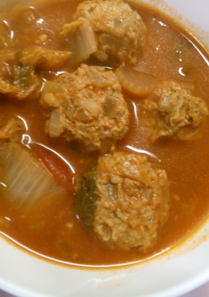 白菜 セロリと 肉団子の トマト煮込み♡-レシピのメイン写真