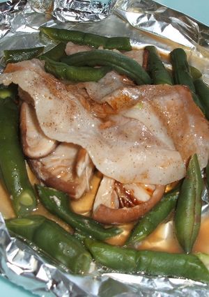 しいたけの豚肉のせホイル焼き-レシピのメイン写真