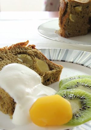 栗と抹茶のシフォンケーキ【天狗缶詰】-レシピのメイン写真