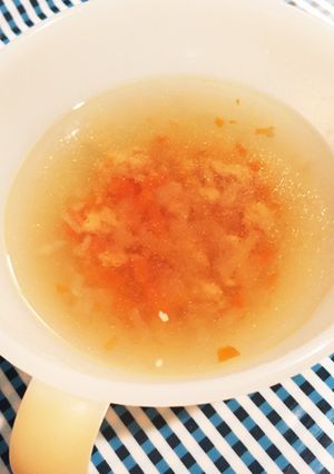 野菜入り鶏そぼろで☆簡単スープ 離乳食-レシピのメイン写真