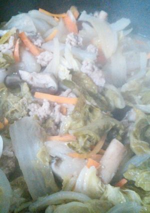 簡単！うまい♬白菜とミンチのごまだれ煮-レシピのメイン写真
