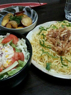 梅ササミと大葉のパスタ-レシピのメイン写真