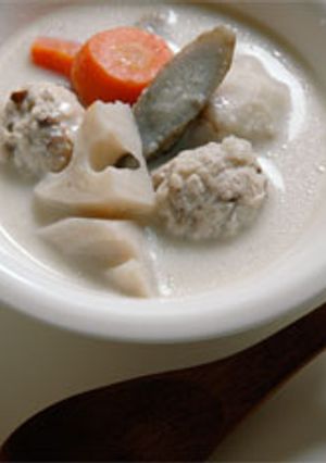 根菜と鶏団子の豆乳味噌スープ-レシピのメイン写真