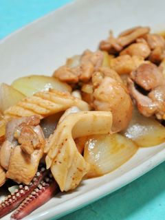 鶏とイカのしょうが焼き-レシピのメイン写真