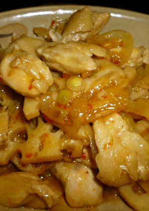 れんこんと鳥もも肉のピリ辛炒め-レシピのメイン写真