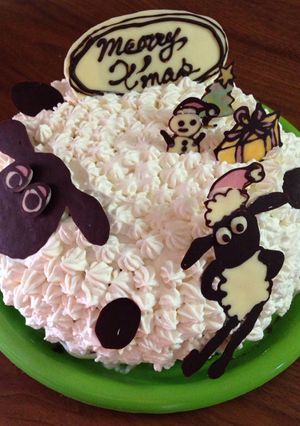 ひつじのショーン クリスマスケーキ-レシピのメイン写真