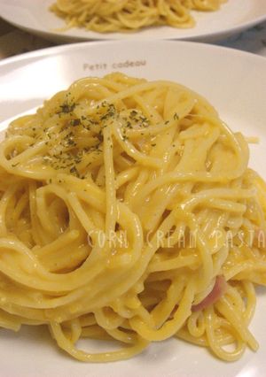 風味がきいてますぇ♪コーンクリームパスタ-レシピのメイン写真