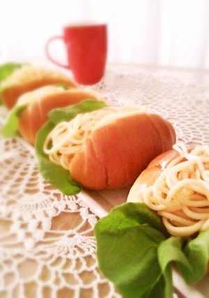 *明太パスタのサンドイッチ*-レシピのメイン写真