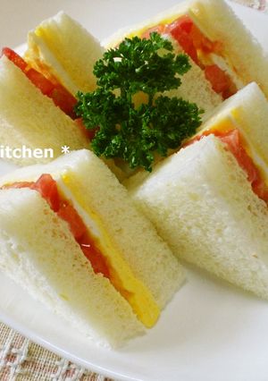喫茶店の味♡トマトと卵のサンドイッチ-レシピのメイン写真
