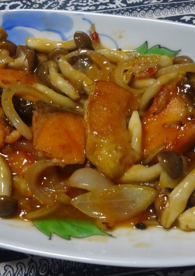 鮭としめじのチリマヨケチャソース炒め-レシピのメイン写真